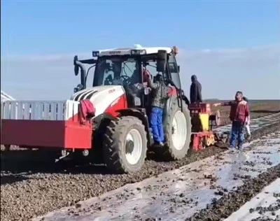 Multi -fungsi tangan dorong kentang bawang bawang putih mesin penanam 7 baris penanam benih dengan suku cadang untuk petani penanam